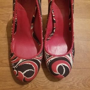Tory Burch Red Blue White Heels